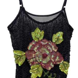 Top negro, Aplicaciones lentejuelas, Talla S