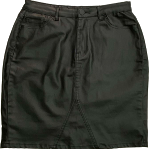 Falda ecocuero negra, Origami Jeans, Talla L