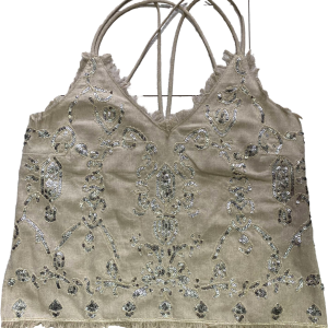 Top mostacillas y brillitos, Cecilia Bolocco, Talla XL