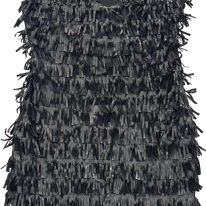 Vestido flecos, Ecocuero, talla S