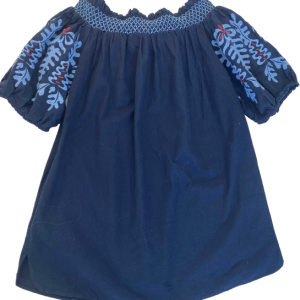 Vestido mangas globo bordadas, Zara, Talla M