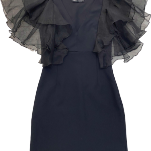 Vestido negro manguitas, Zara, Talla XS