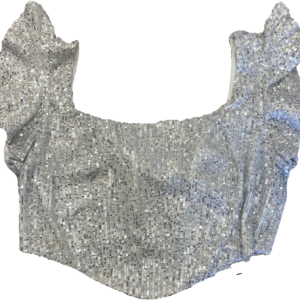 Top lentejuelas plateado, Jaded Rose, Talla XL