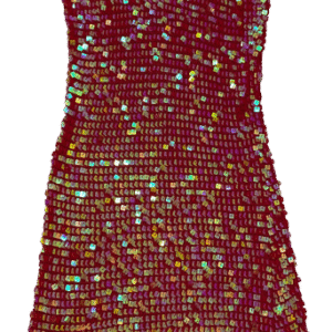 Vestido tejido rojo, Lentejuelas, Talla M