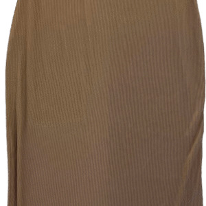 Vestido acanalado largo, Beige, Talla L