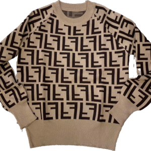 Sweater beige, diseño, Talla XS