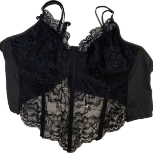 Corset negro, encaje, Talla XL