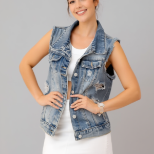 Chaqueta denim, Sin mangas, Talla S