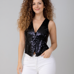 Vest lentejuelas, Street One, talla M