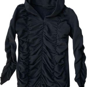 Poleron negro drapeado elasticado, sin marca, talla M/L