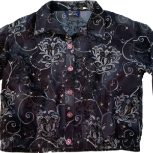 Blusa estilo bomber/ vintage tonos gris, WILLOW RIDGE, talla L