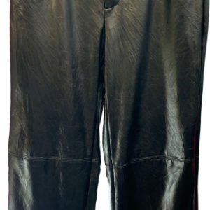 Palazzo negro ecocuero brillante, Shein, talla S