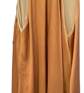 Vestido satinado golden, sin marca, talla S