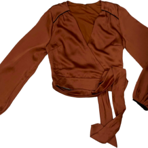 Blusa satinada envolvente, DBT, talla S/M