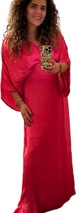 Vestido satinado manga ancha, DBT, talla S