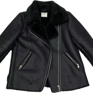 Chaqueta negra aviadora tipo gamulan, Alaniz, talla L