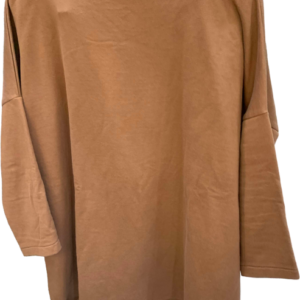 Poleron café cuello bote oversize, sin marca, talla L/XL