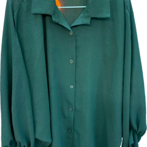 Blusa verde mangas globo, Made in Italy, talla TU