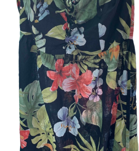 Vestido tipo lino flores, MNG,talla L