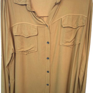 Camisa mostaza bolsillos, sin marca , talla S/M
