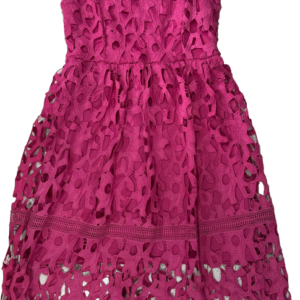 Vestido encaje guipure fucsia, Shein, talla S