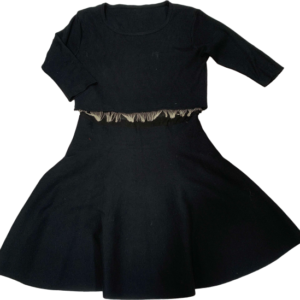 Vestido negro cadenitas elasticado, sin marca, talla M
